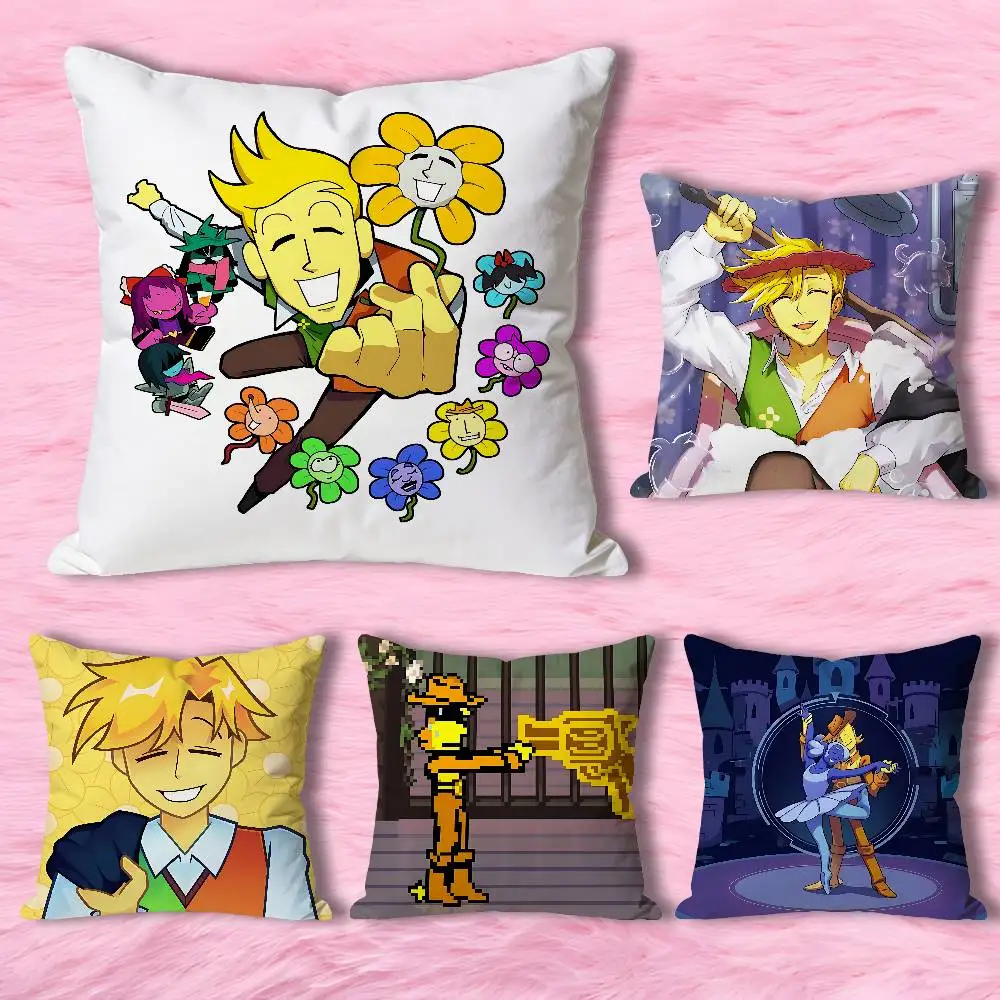 Blue Yellow D-Deltarune F-Flowery Pillow Cases for Bedroom Living Room Sofa Home Decor Polyester Cushion Cover with Zipper