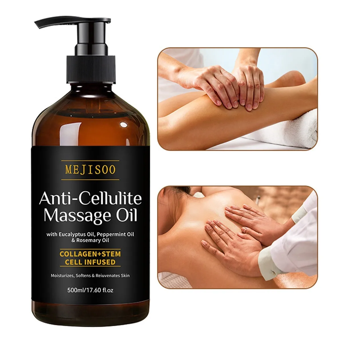 Straffendes Körpermassageöl mit Kollagen & Stammzellen – Hilft, das Erscheinungsbild von Cellulite zu glätten und die Hautstruktur zu verbessern