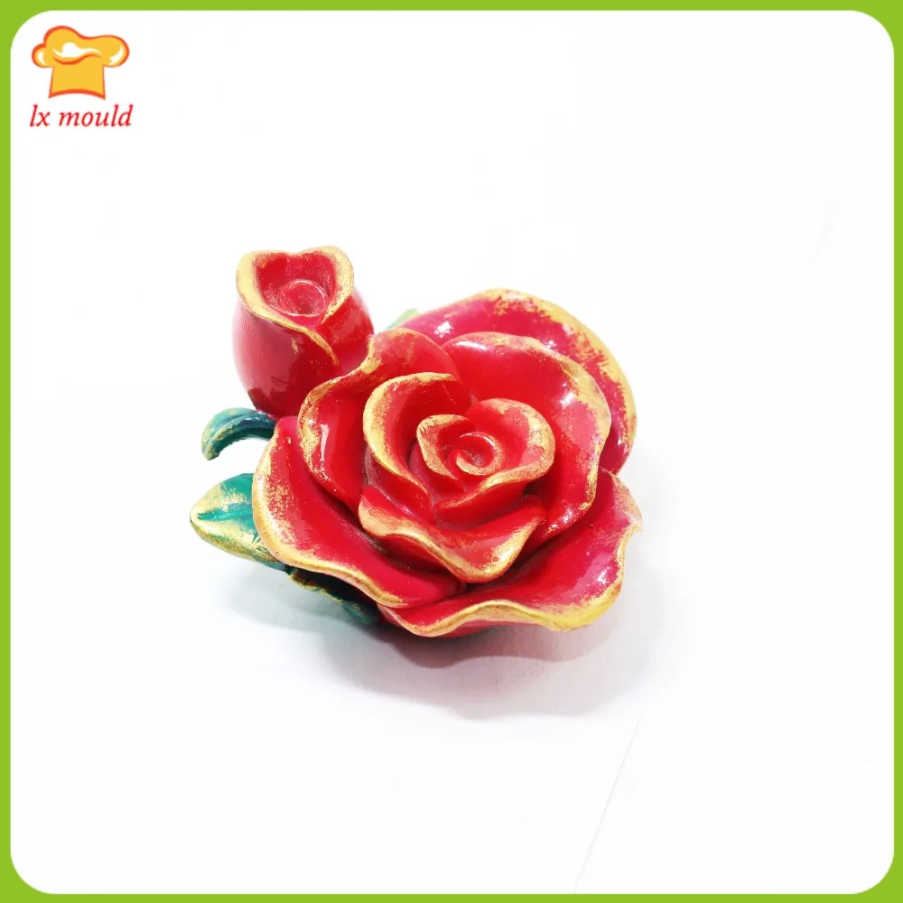 

LXYY 3D Rose Bouquet Silicone Molds Soap Candle Flower Cake Decoration Clay Resin Chocolate Baking Mould