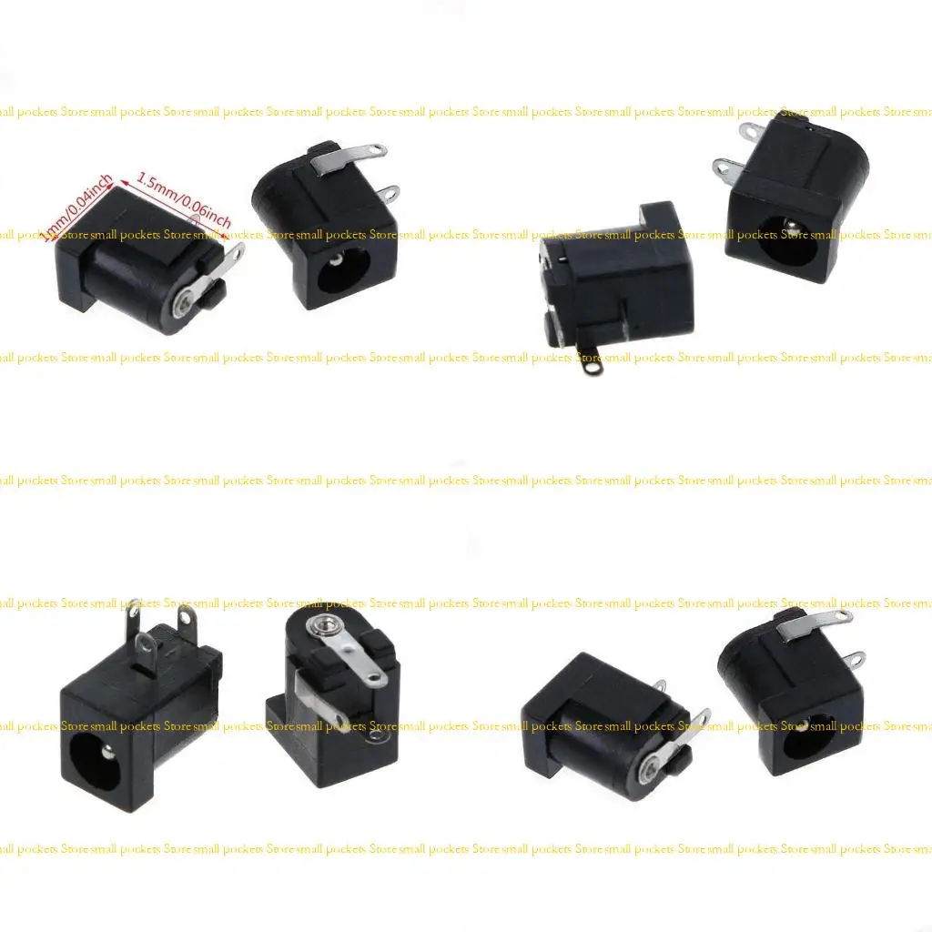 

R1WD 5 Pcs DC-005 Black for DC Power Socket Connector 5.5x2.1mm Barrel-Type PCB