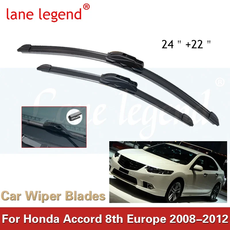 

Car Wiper Front Wiper Blades For Honda Accord 8th Gen Europe Model 2008 - 2012 Windshield Windscreen Window Brushes 24"+22"