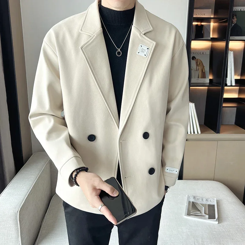 

High Quality Blazer Men's Korean Version Trend Elegant Fashion High-end Simple Casual Youth Shopping Date Loose Suit Jacket