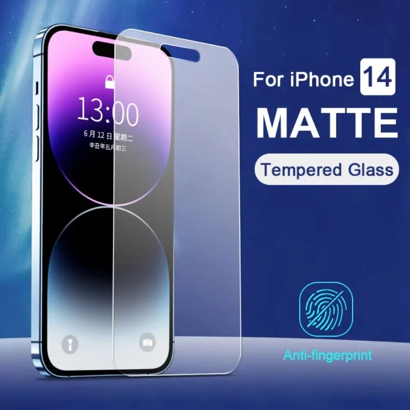 Anti-Fingerprint Tempered Glass for IPhone 16 1514 13 12 11Pro Max X XR XS 6 6S 7 8 Plus Full Matte Screen Protector