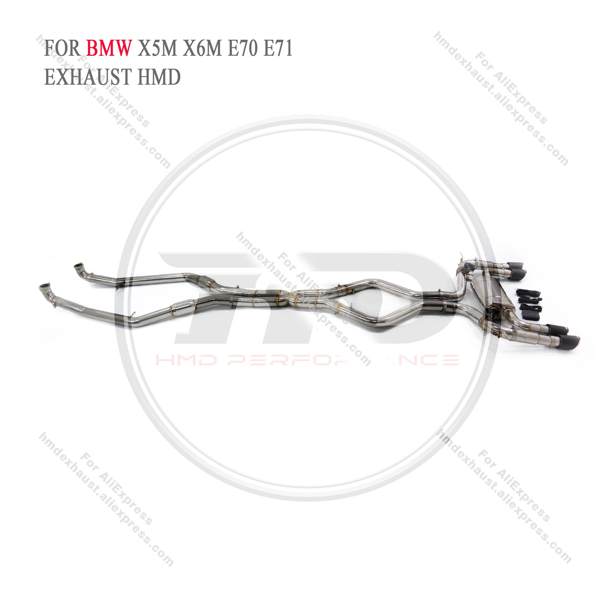 HMD Exhaust System Performance Catback for BMW X5M X6M E70 E71 4.4T Stainless Steel Muffler With Valve