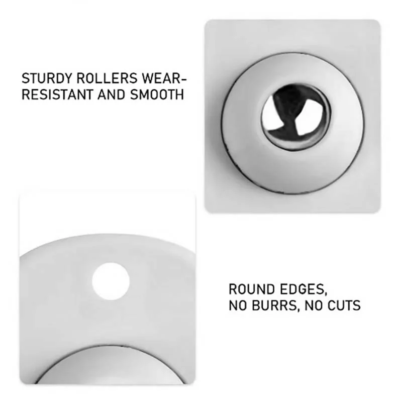 PORK-20Pcs Wheels For Furniture Stainless Steel Roller Self Adhesive Caster Home 360 Degree Swivel Universal Wheel