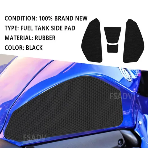 Imagen 2 del producto Almohadilla de tanque de combustible para motocicleta, pegatinas protectoras antideslizantes para agarre de rodilla, calcomanías laterales para Yamaha YZF R7 YZF-R7 YZFR7 2021 2022 2023