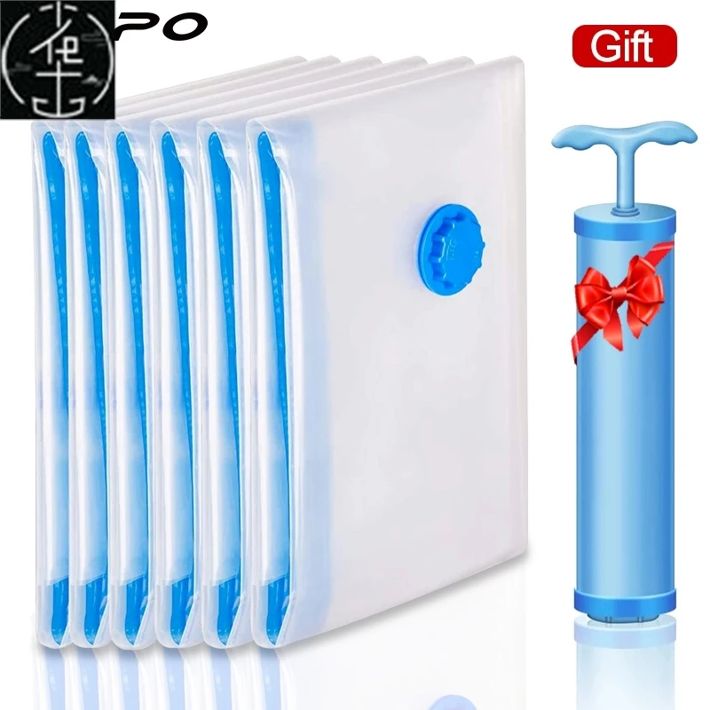 

Компактная сумка с насосом, вакуумные пакеты для хранения/5 шт. экологически чистые пакеты Crion для одежды, одеял и белья