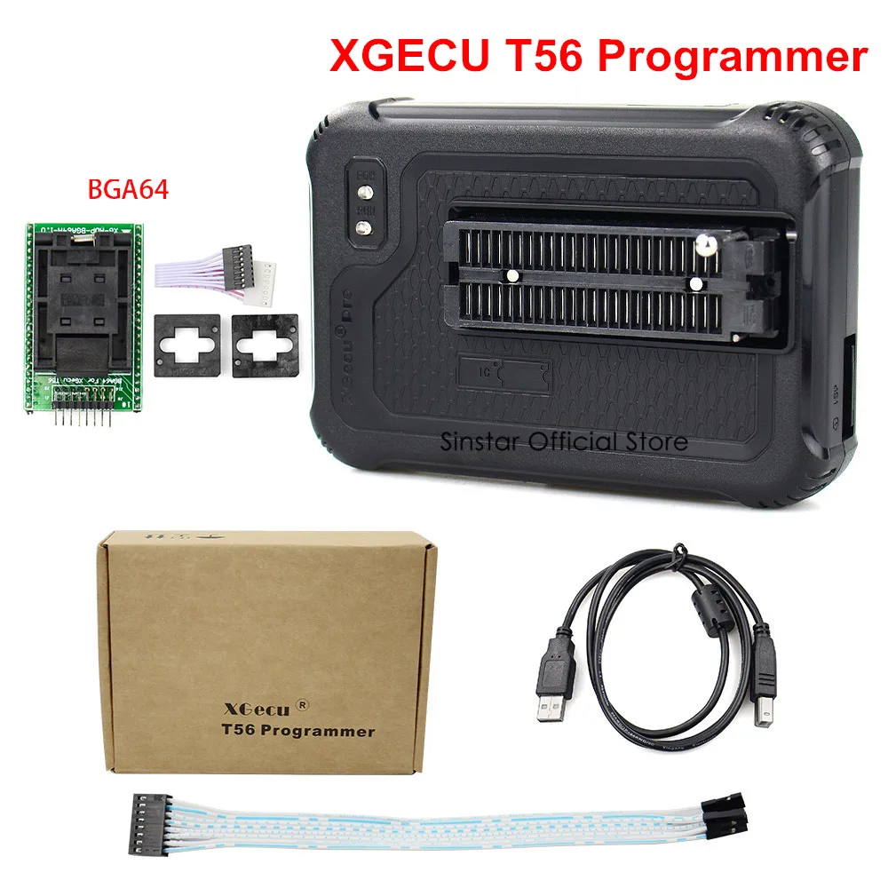 Imagem -02 - Programador Xgecu T56 56 Drivers Pin Suporte Isp 37100 Mais Ics Pic Flash Nand Emmc Tsop48 Tsop56 Bga 48 63 64 153 169 V12.55