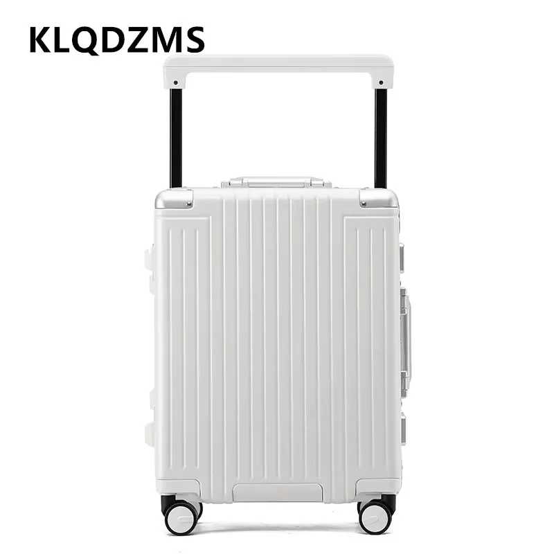 KLQDZMS High Quality Suitcase 24 Inches Trolley Case 26" Aluminum Frame Password Box Thickened Wheeled Travel Bag Cabin Luggage