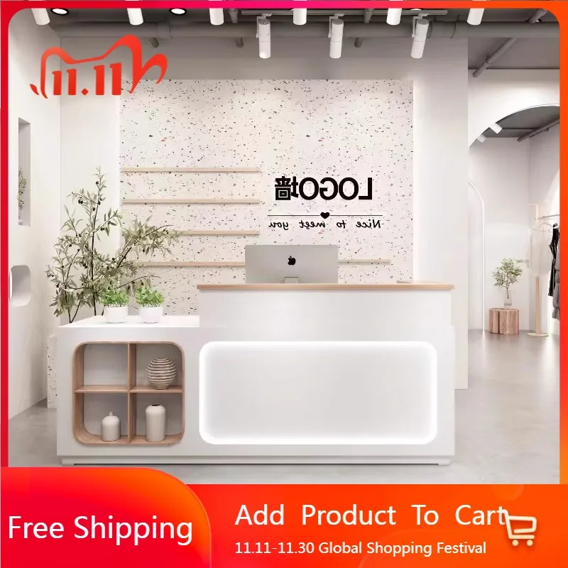 

Aesthetic Company Reception Desks Bar Minimalist Design Organizers Desks Salon Beauty Luxury Comptoire Accueil Trendy Furniture