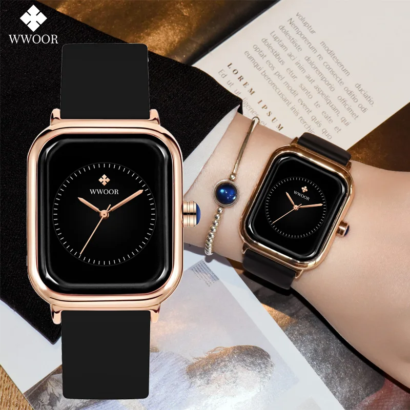 

WWOOR Watch for Women Fashion Elegant Silicone Ladies Dress Waterproof Watches Luxury Brand Quartz Female Wristwatch Reloj Mujer