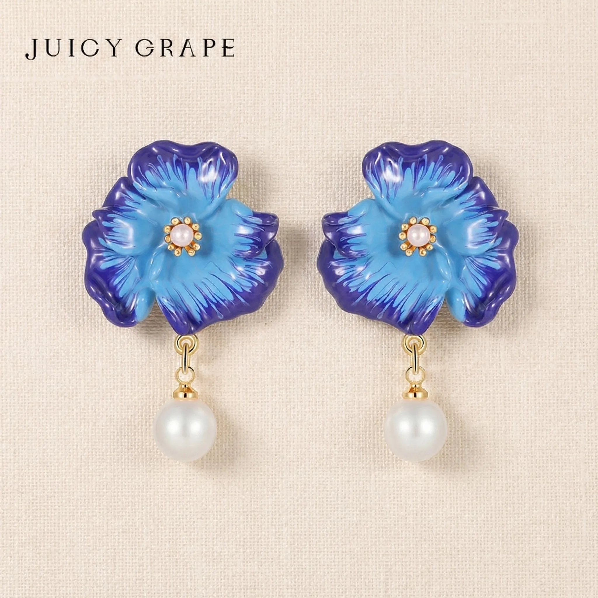 

Элегантные синие серьги-трубы с жемчугом и эмалью, женские, из стерлингового серебра, для вечеринок