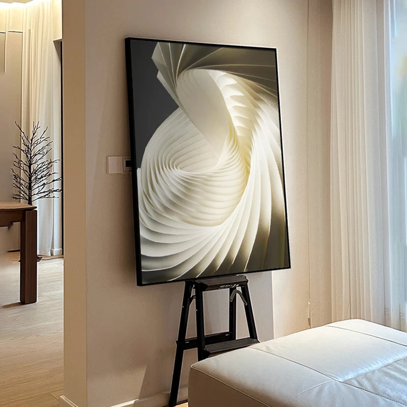 

Abstract Paper Art Canvas Painting Modern Folded Sculpture Poster Home Office Wall Decor 3D Texture Minimalist Picture