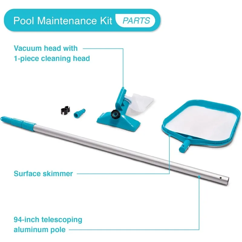 26165EH Kolam Renang Tiup Bulat Portabel Mudah Dipasang di Luar Ruangan Ukuran 15 Kaki x 42 Inci dengan Tangga, Filter