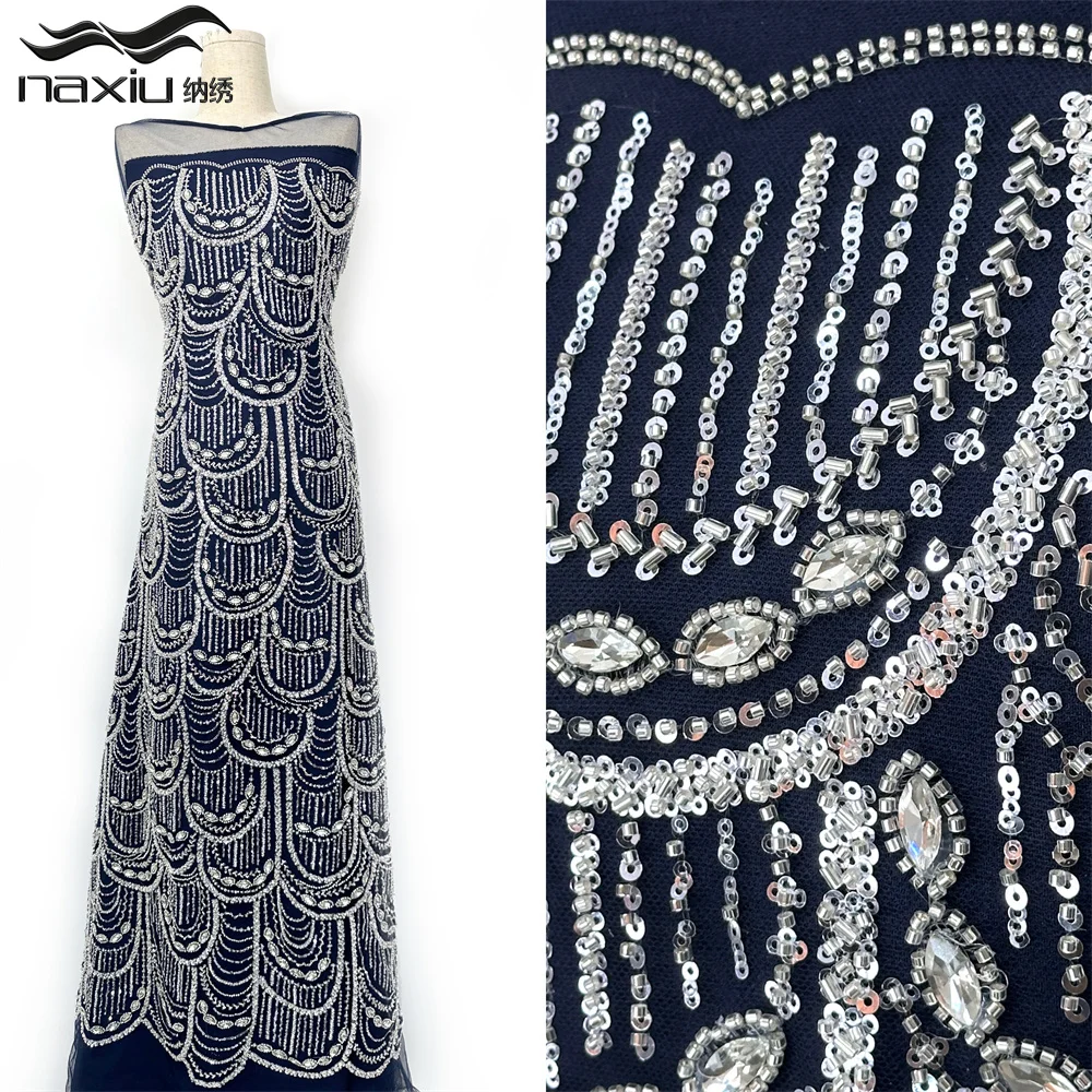

Madison African Sequins Beaded Groom Lace Fabric 2026 High Quality Stones French Heavy Embroidery Nigerian For Wedding Dress
