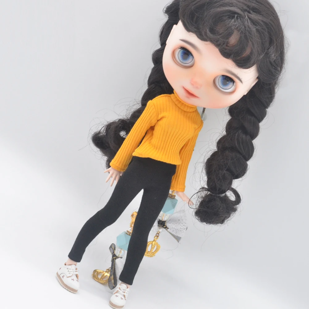 Fits Blyth Azone OB22 OB24 Doll Clothes Accessories Candy-Colored Turtleneck Sweater, Leggings