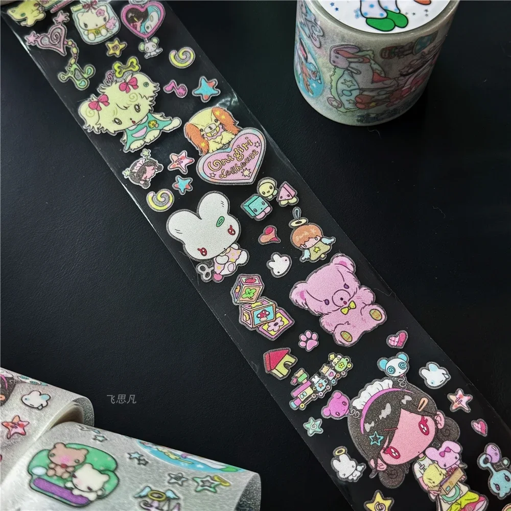 Handgezeichnete Niedliche Anime-Mädchen Aufkleber, Scrapbook Sticker Tape Bastelbedarf, Nicht-Rollbares Format – Detail 6