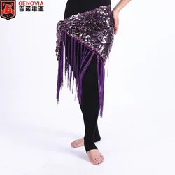 Women Belly Dance Costume Triangle Hip Scarf Sequins Fringe Tassels Belt 7 Colors