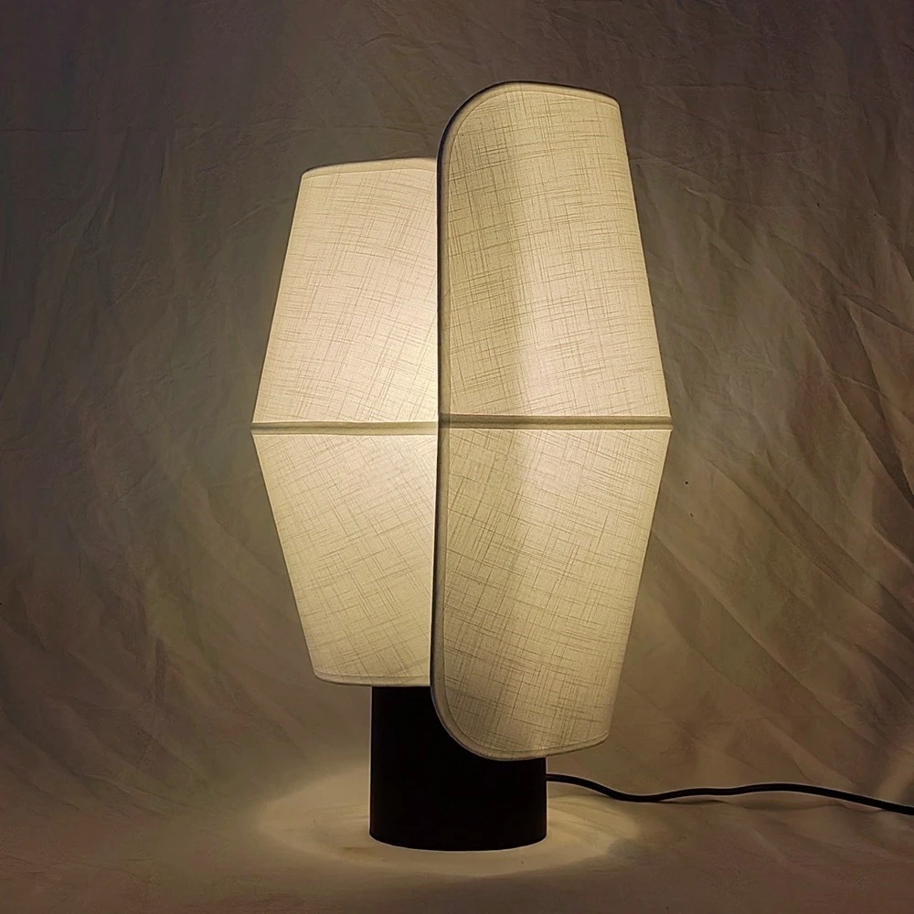 

New Chinese Style Minimalist Wabi Sabi Style Soft Linen Scroll Decorative Desk Lamp Design For Study, Bedroom, Living Room