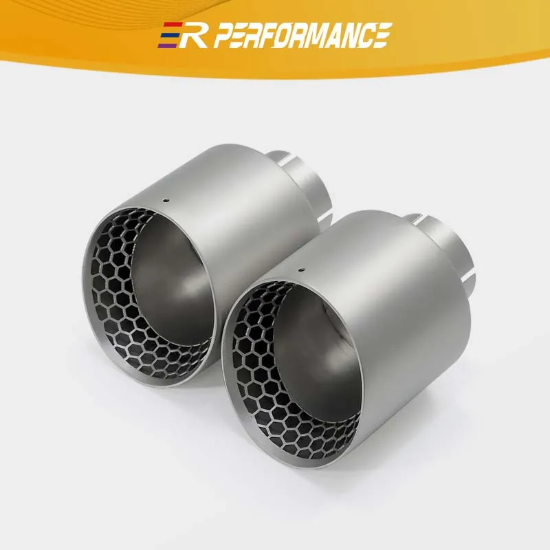 ER Performance Honeycomb Acero inoxidable Universal Tubos de escape Puntas de silenciador Piezas de automóvil modificadas