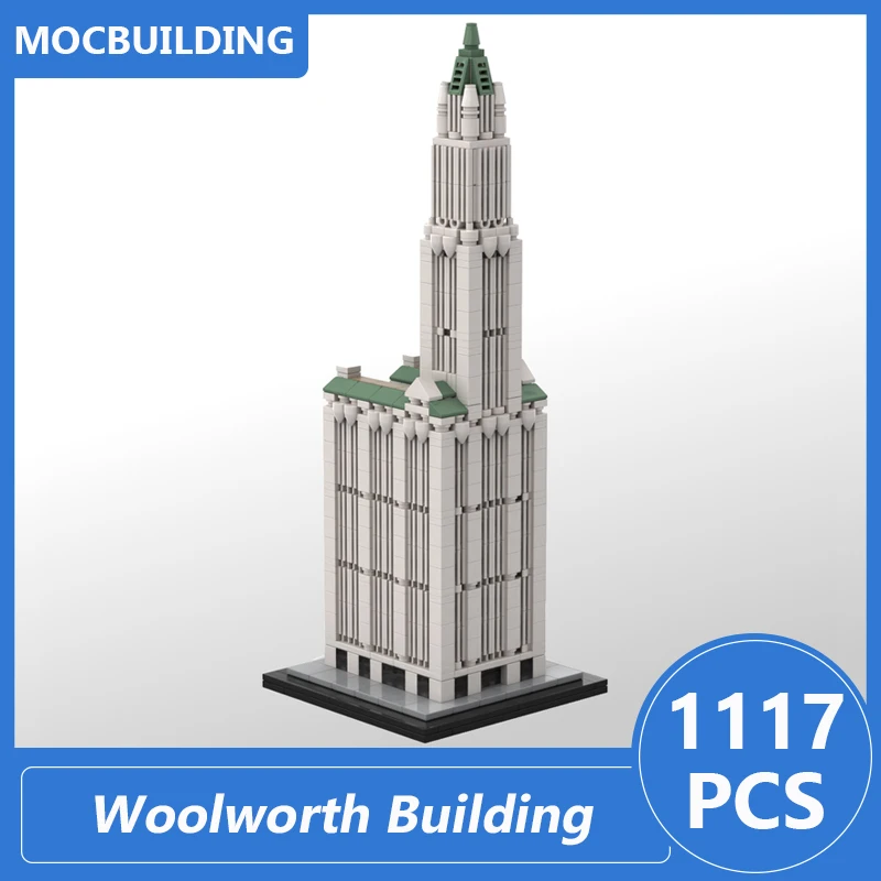 Woolworth Building 1:800 Scale Model Moc Building Blocks Diy Assemble Bricks Architecture Creative Collection Toys Gifts 1117PCS
