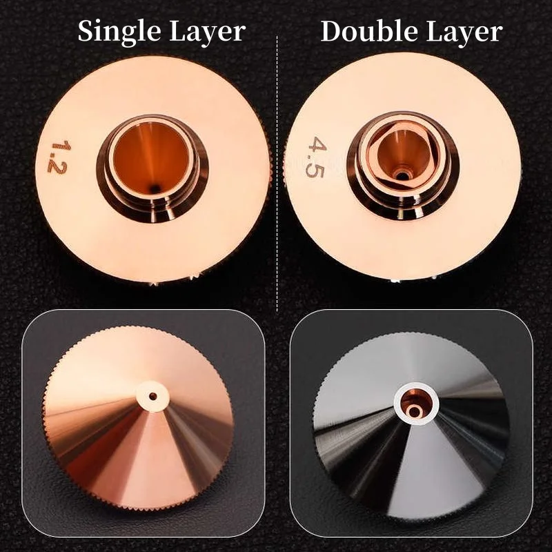 Laser Raytools Düse für Faserlaserschneidemaschine Doppel/Einzel D28 D32 1,2 mm 1,5 mm für Precitec WSX Bodor HANS Kopf – Detail 9