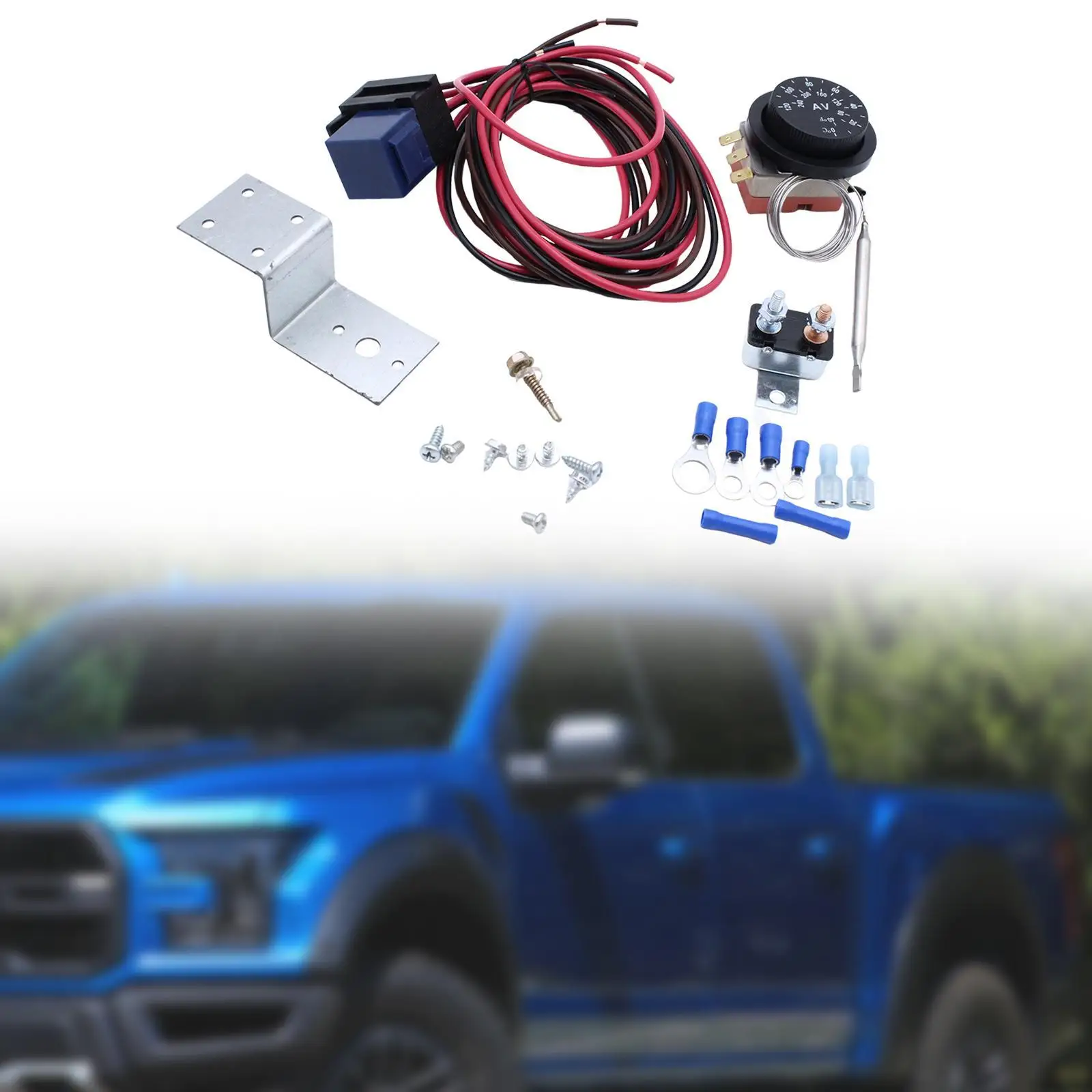 

Прямая замена 12 В автомобильного вентилятора радиатора, комплект проводов термостата, высококачественное реле контроллера для универсального охлаждения автомобиля