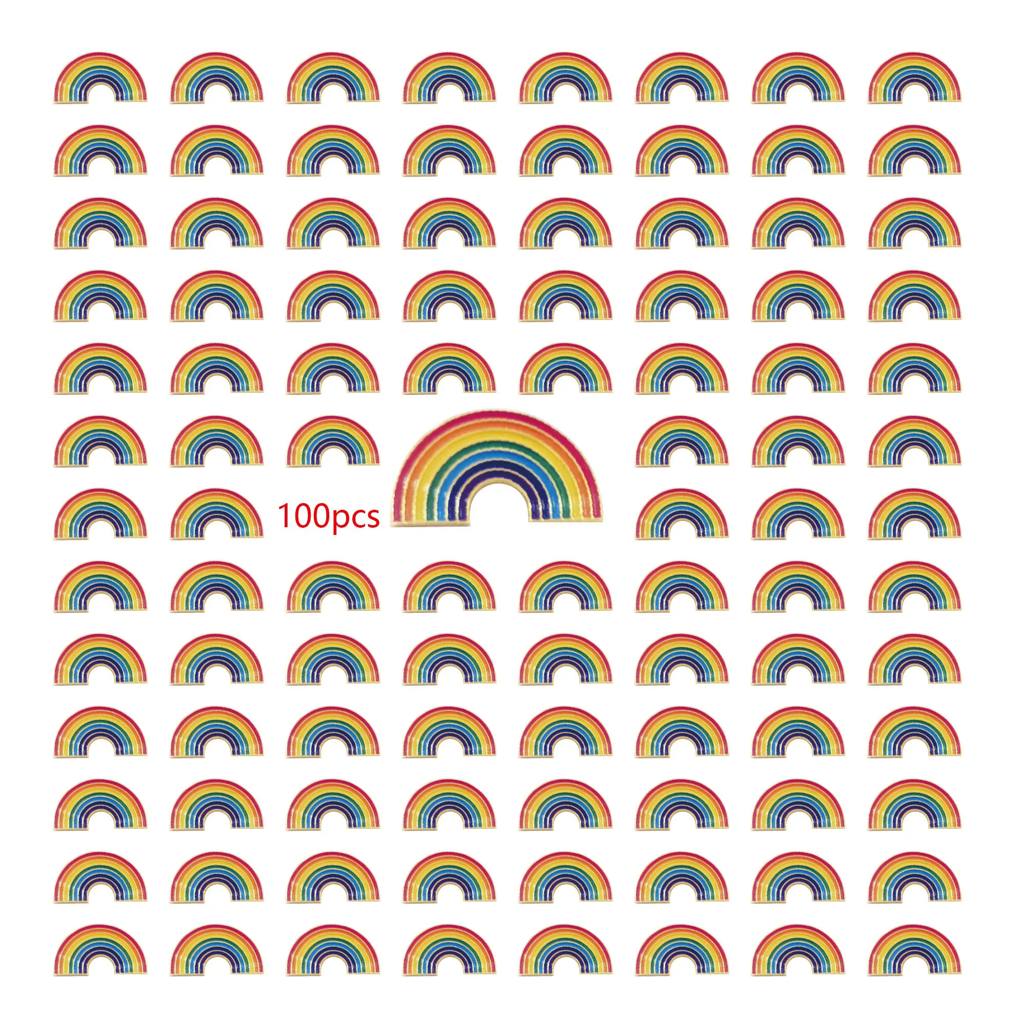 

Wholesale 100pcs Rainbow Pins Gay pride Brooch LGBTQ rainbow enamel metal brooches badge