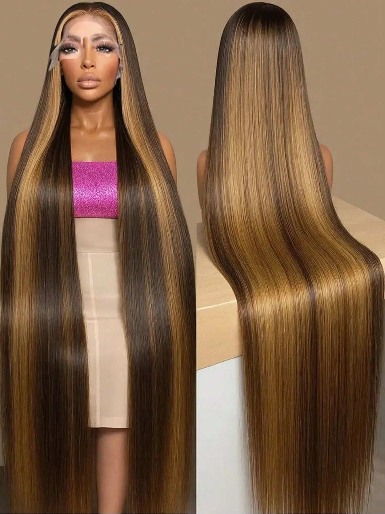 

13x4 13x6 HD Lace Front P427 Highlight Bone Straight Human Hair Wigs 200 Density Brazilian Honey Blonde Colored Human Hair Wigs