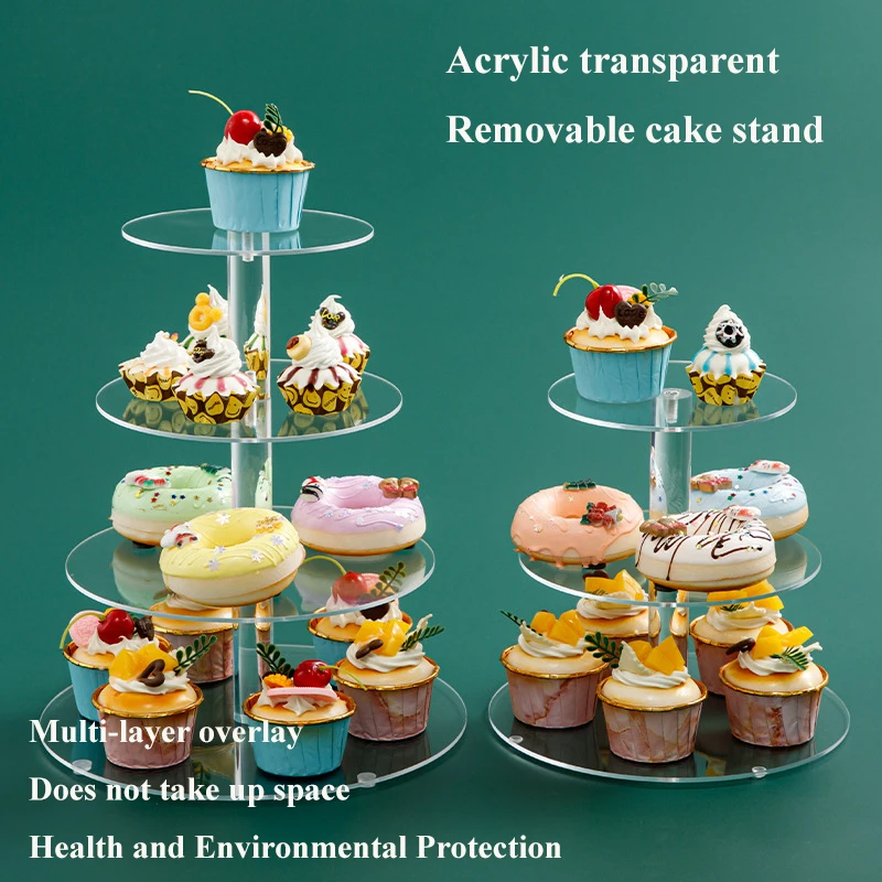 3/4/5 Tier Acrylic Wedding Cake Stand Crystal Cup Cake Display Shelf Cupcake Holder Plate Birthday Party Decoration Stands Molds