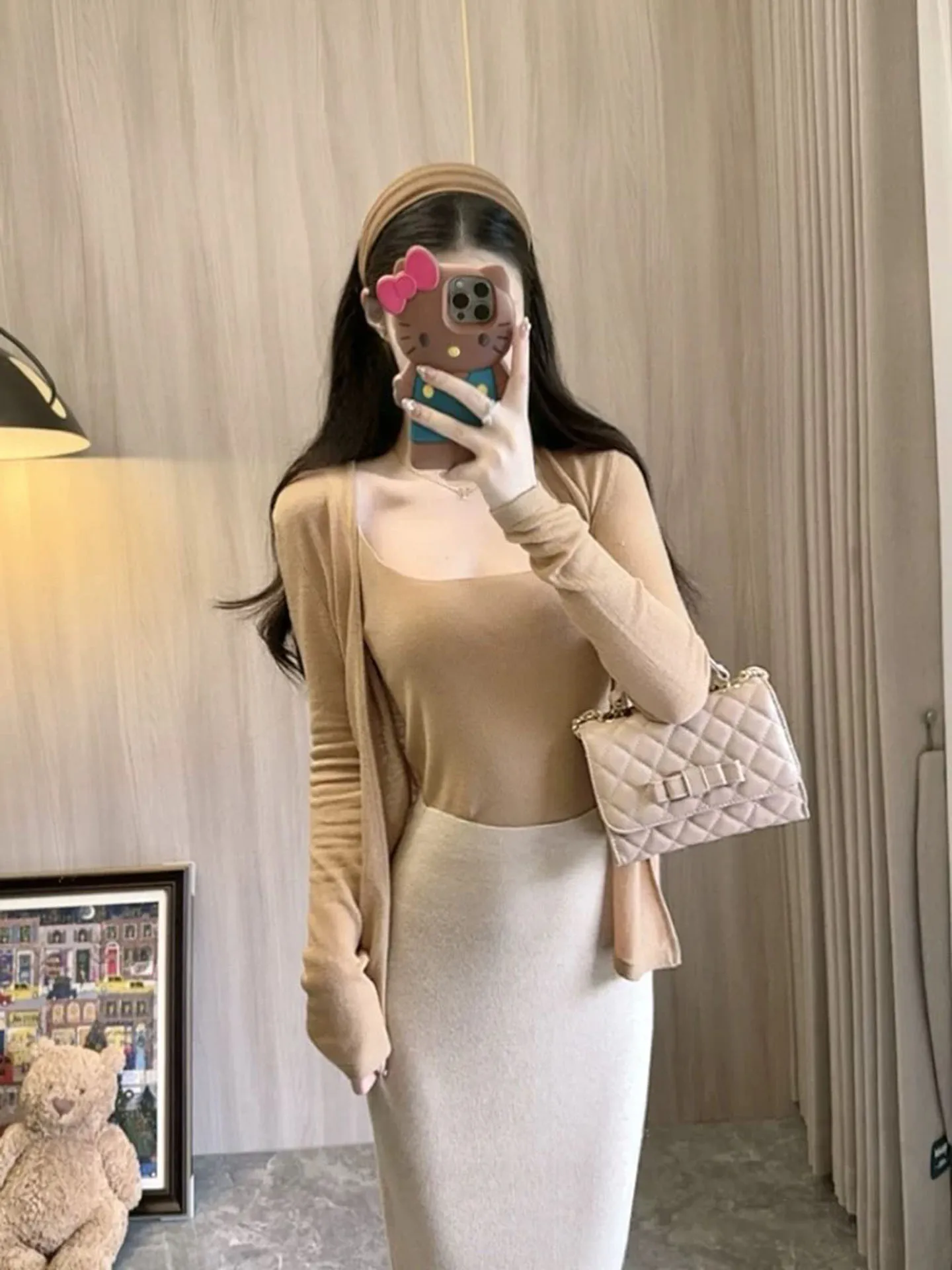 

Ballet Daily Knitted Set Sweet Style Fit Pure Color Woolen Ballet Sweater Cardigan Ladies' Comfortable Water Soluble Wool Series