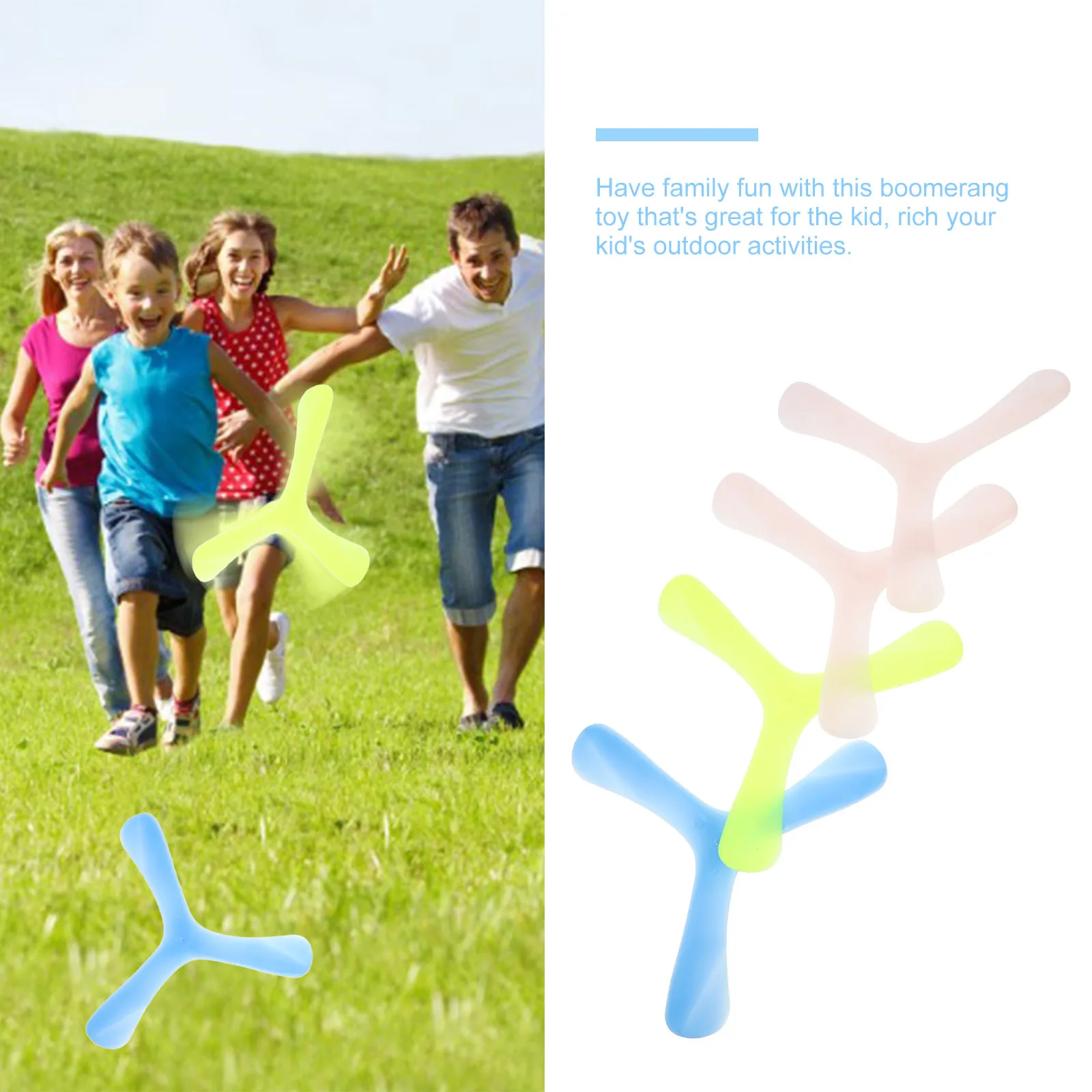 4 stuks lichtgevende boemerangs kinderen vliegen interactief speelgoed buitensporten ABS materiaal felle kleuren familieplezier