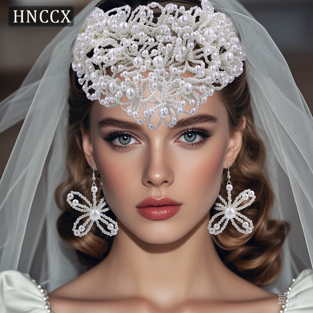 

YouLaPan Gothic Wedding Crown Headband Women Pearl Tiara Headpiece Fashion Forehead Headwear Vintage Bridal Hair Accessory HP487