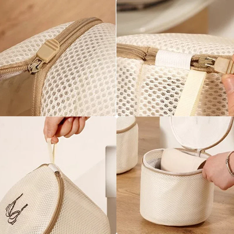 1PC Laundry Bag Fine Mesh Embroidery Print Laundry Pouch Household Clothes Cleaning Washing Bags For Washing Machines New view 4