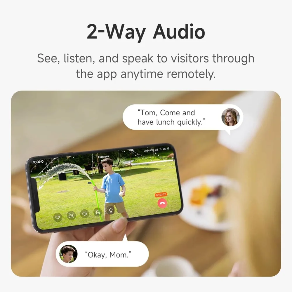 Système de caméra de sécurité domestique noorio avec b200se-a201×1,b200-se×1