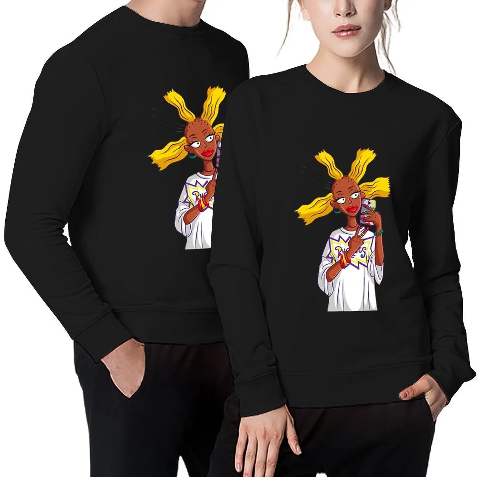 

Black cynthia rugrats Pullover men clothes autumn new products anime clothes korean clothes men sweatshirt