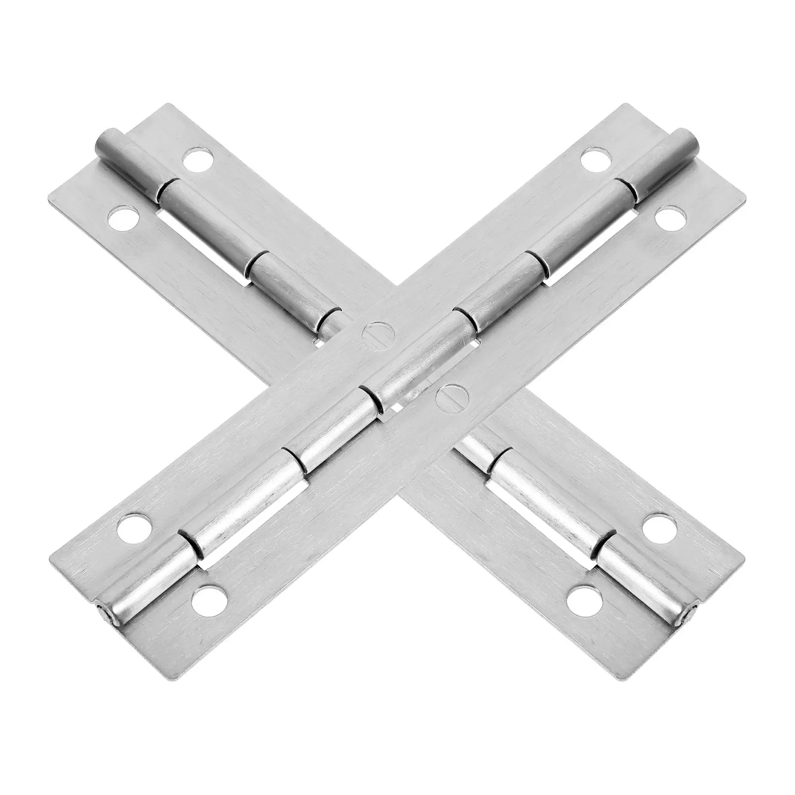 

2 Pcs Piano Hinge Lid Support Hinges for Cabinet Doors Exterior Push Plate Butt Heavy Duty 6 Long Silver Row