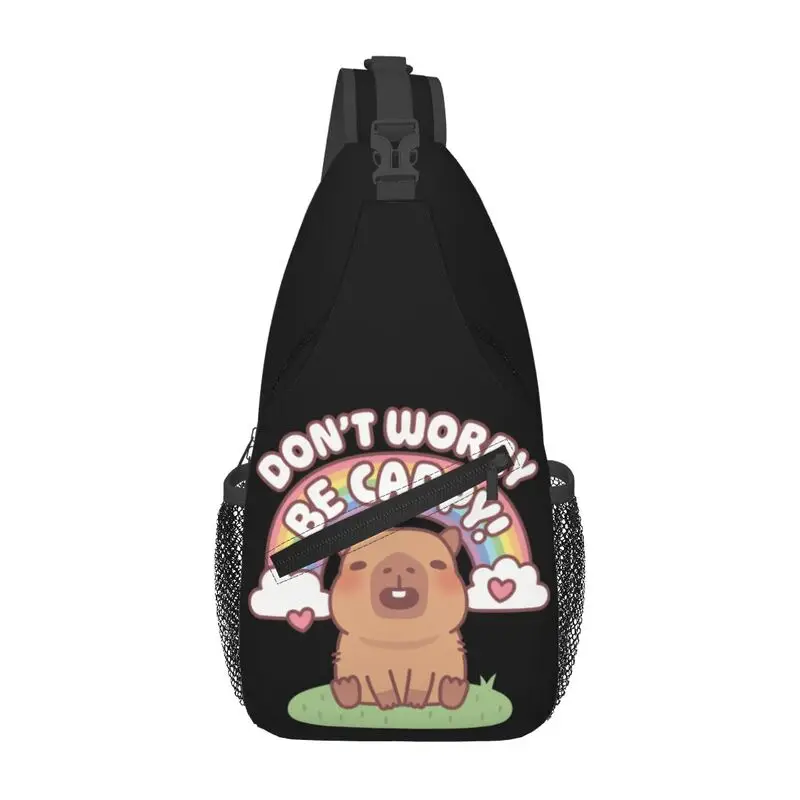 

Custom Cute Capybara With Rainbow Sling Bags for Men Cool Shoulder Chest Crossbody Backpack Travel Hiking Daypack
