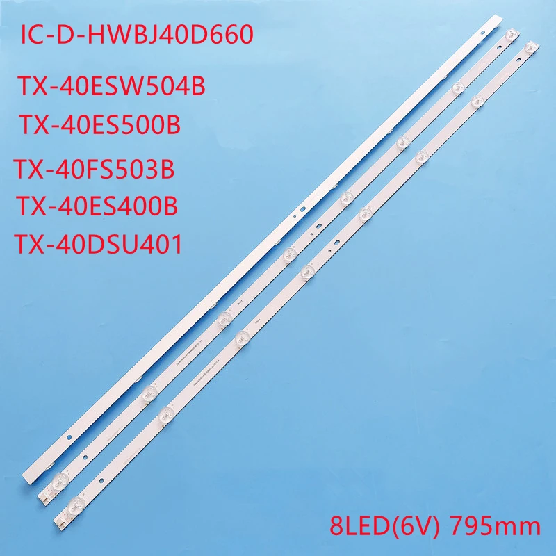 3pcs LED Strip For 40 inch TV IC-D-HWBJ40D660 SCREEN V400HJ9-MD1 PANA SONIC TX-40ES400B TX-40ES500B TX-40FS503B TX-40ESW504B