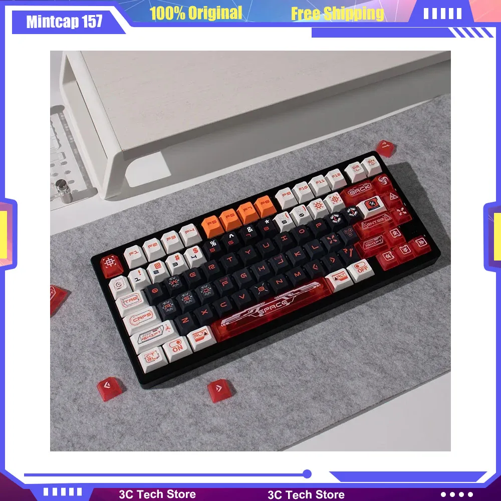 

Mintcap 157 Keycaps Key Caps PBT PC Original Profile Pad Printing Thermal Sublimation for Mechanical Customized Keyboard Wooting