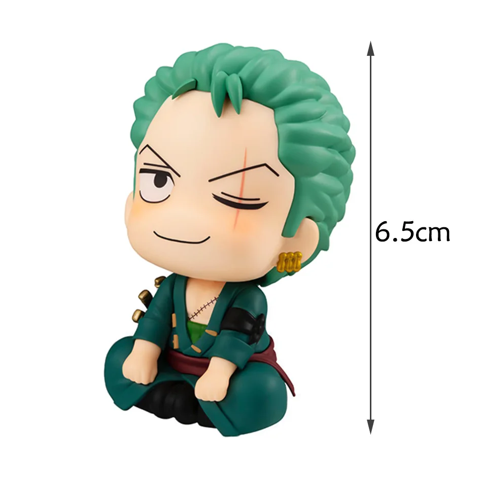 7cm Anime Figure One Piece Monkey D Luffy Roronoa Zoro Kawaii Toys Q Figural Car Decoration PVC Model Gift