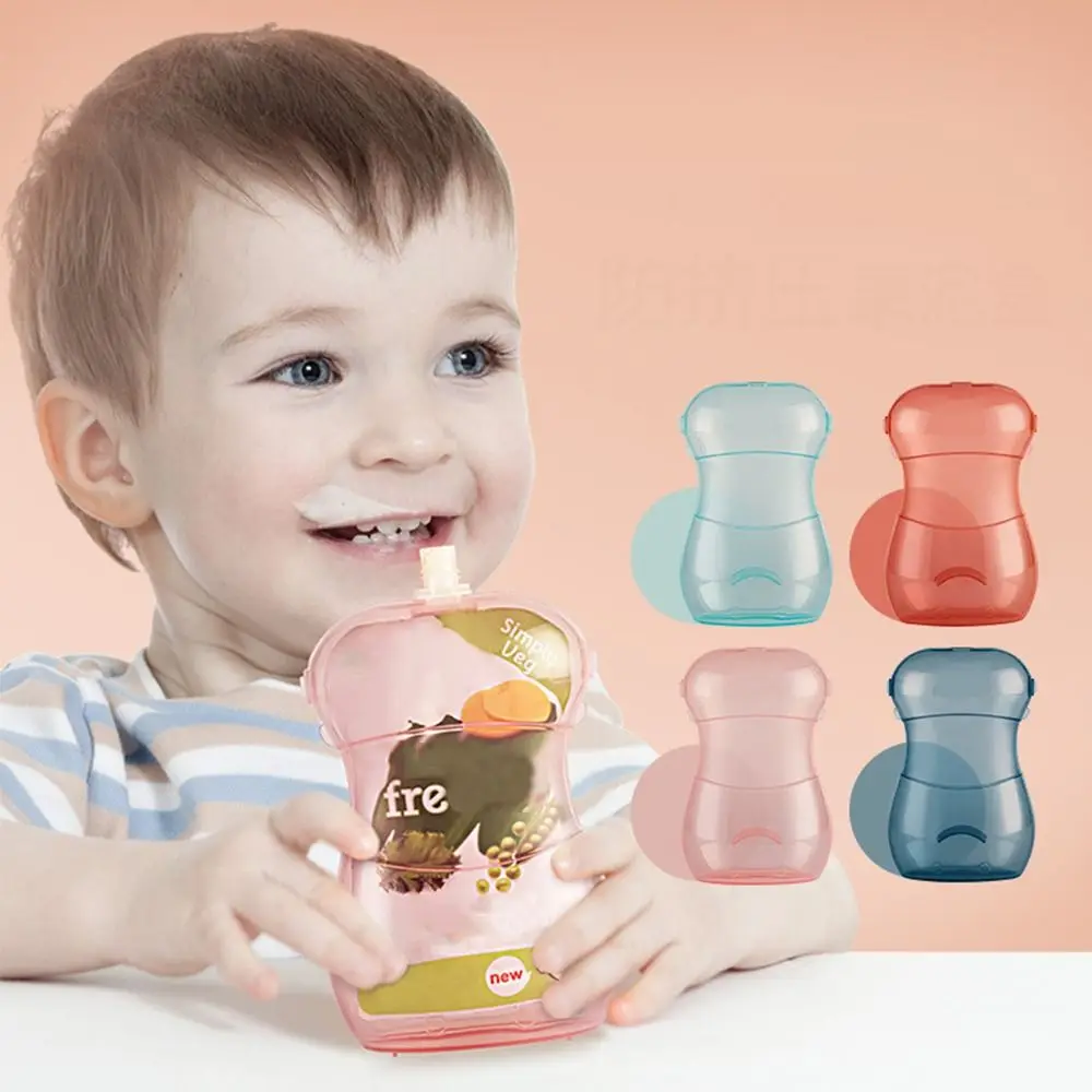 PP Material Baby Food Pouches Easy to Operate Baby Pouch Holder Fruit Puree Anti-squeeze Box Anti-extrusion