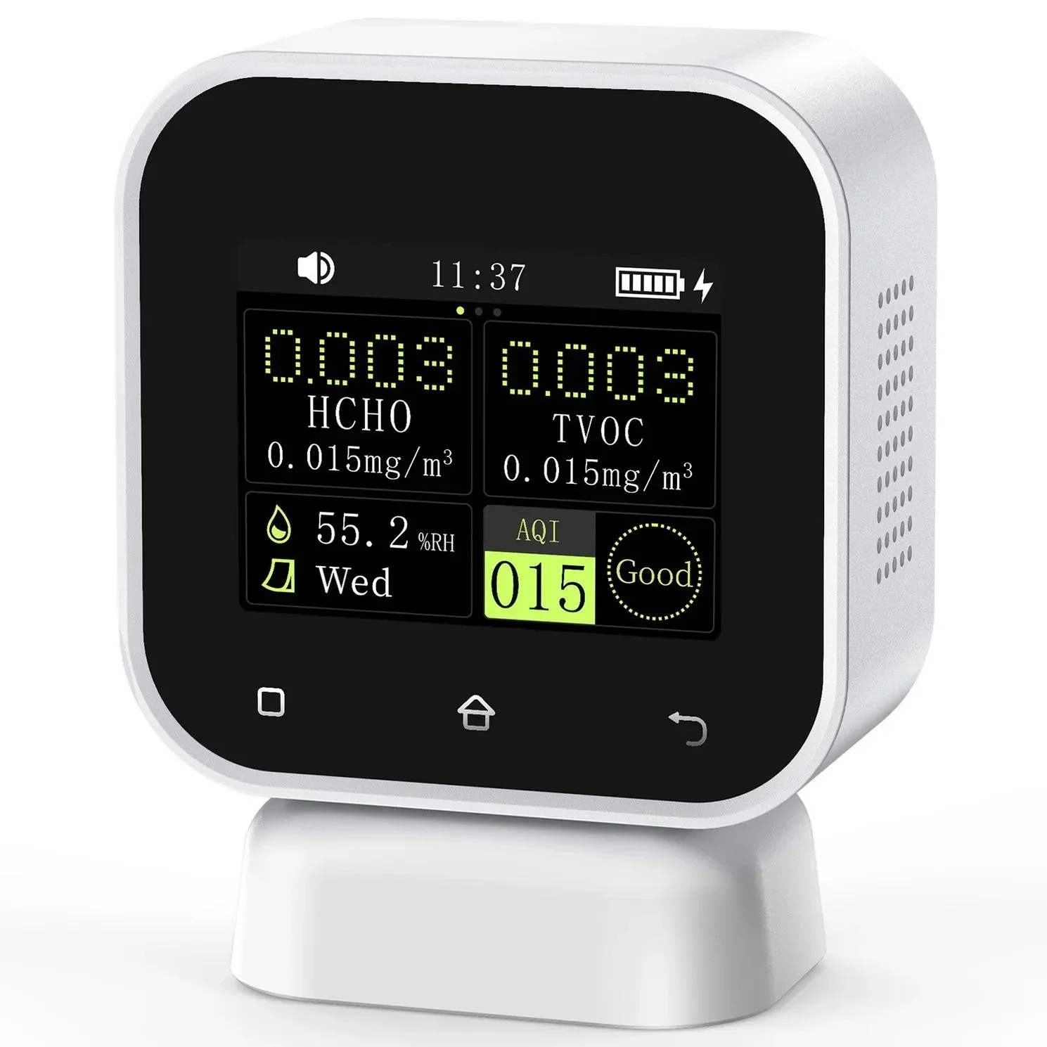 SFD-02 4-IN-1 Indoor Air Quality Monitor Touchscreen Formaldehyde Detector HCHO TVOC Temperature Test Air Detector