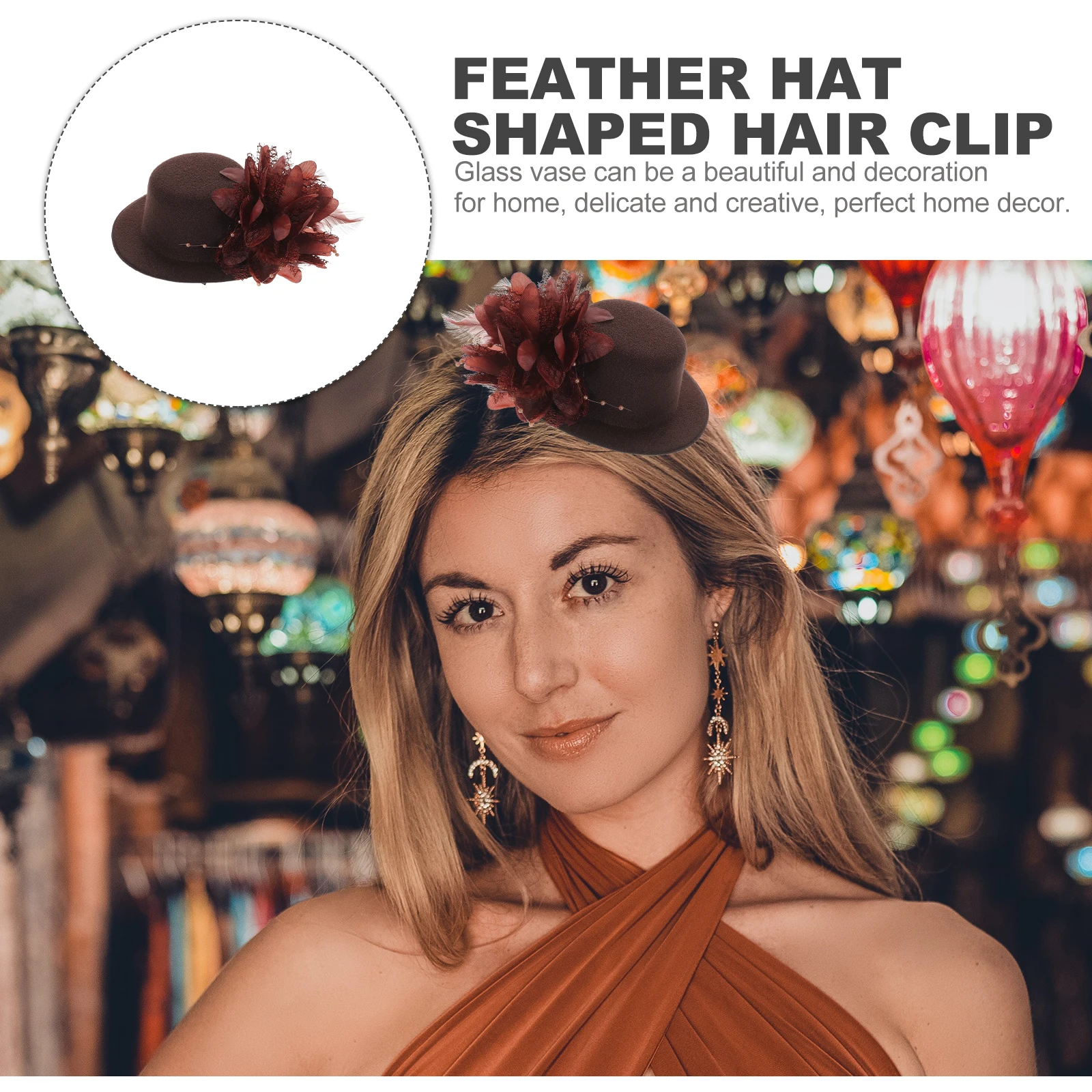 

Lace Flower Hair Clip Elegant Barrettes Party Headwear Pins Mini Hat Decor Coffee Bobby Hair Accessories