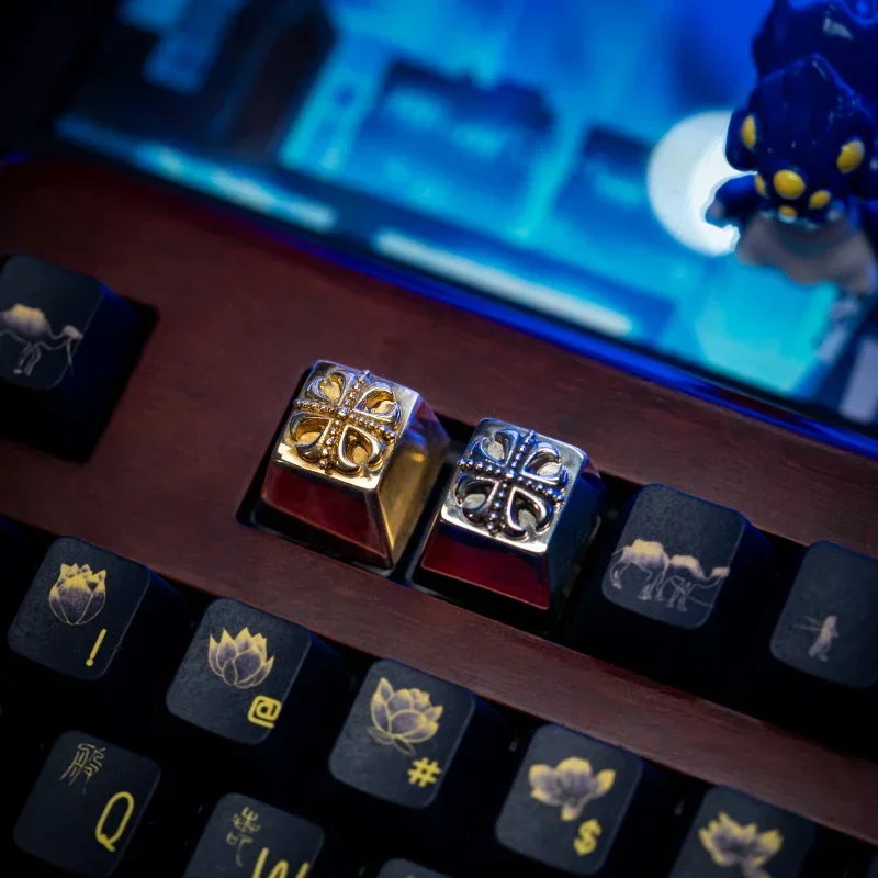 ECHOME Metal Artisan Keycaps Custom Pure Copper Keycap Gold Aluminum Key Cap Mechanical Keyboard Gaming Accessories Gifts