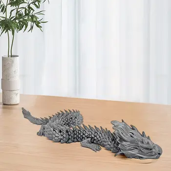 3D מודפס סיאמיים דרקון קישוטי ניידים מצוירים יצירתיים דרקון צמחי מסלעה דגי טנק גינון קישוט 33cm 42cm 8 best sales דג תלת-ממדי - №8