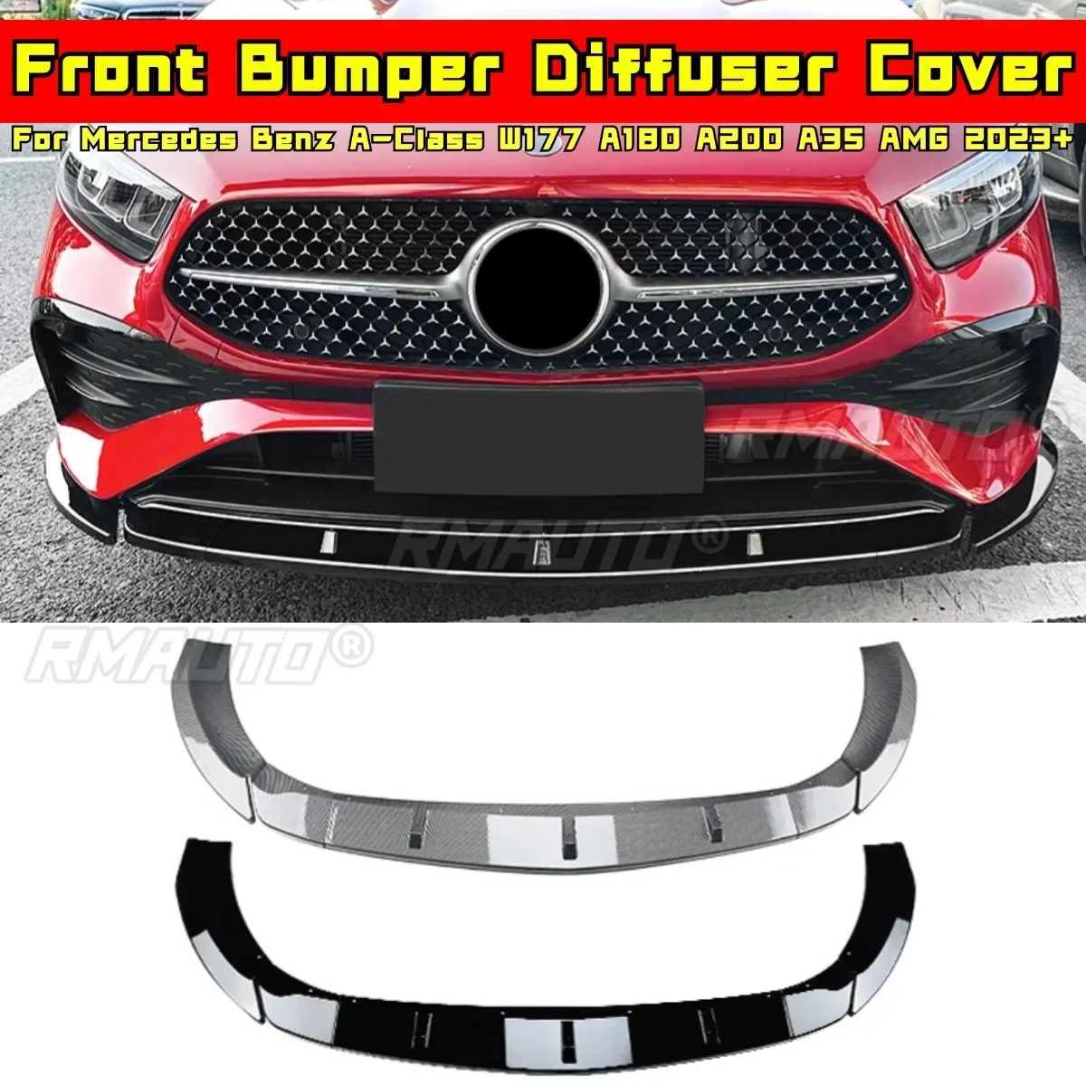 

Для Mercedes Benz A-Class W177 A180 A200 A35 AMG 2023+ Комплект кузова, крышка переднего бампера, спойлер, диффузор переднего бампера, тюнинговая часть