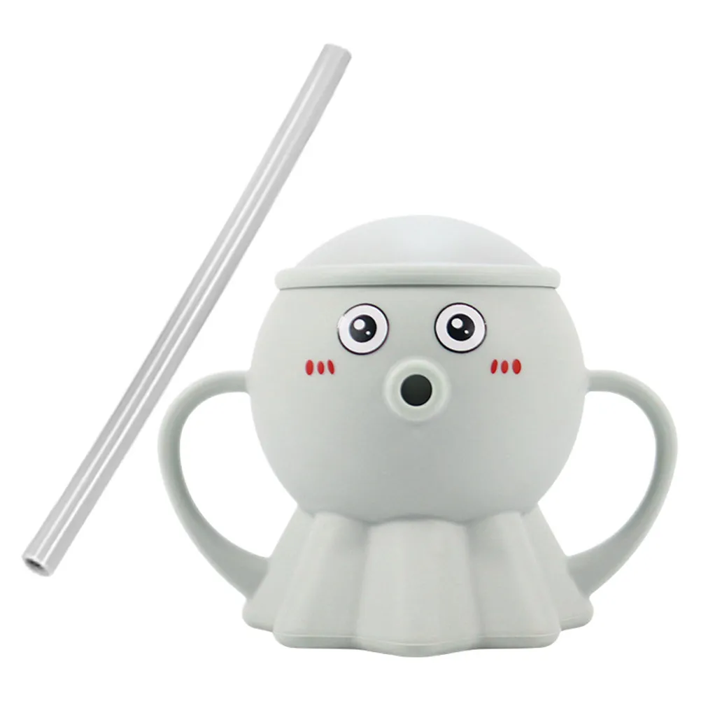 

Silicone Snack Cup for Toddlers Humane Lid Attractive Design Easy to Hold Children Drinking Cup Training Cups with Handles