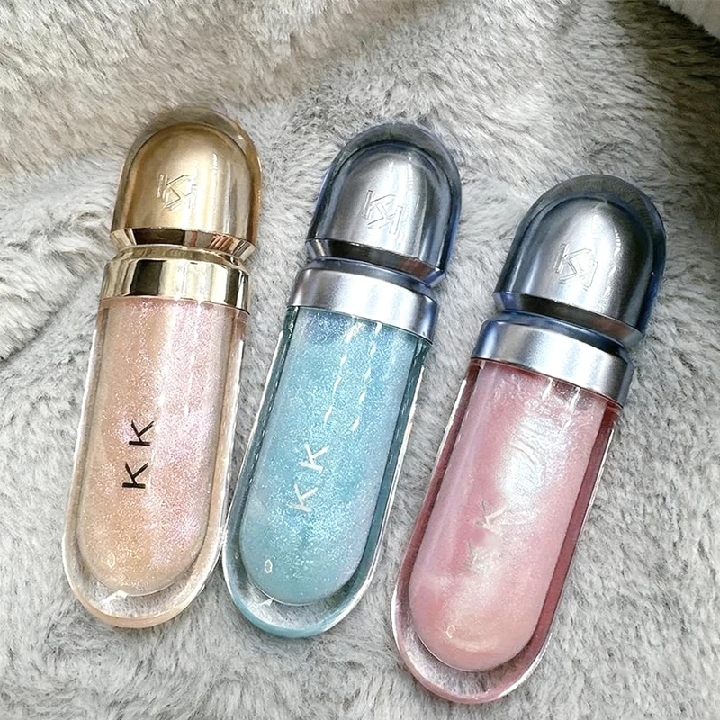 3D Hydra Lipgloss 2025, transparenter Lipgloss, Spiegel-Lippenstift, feuchtigkeitsspendend, glänzend, volle Lippen, verblasst nicht, Milchteebohnenpaste, Farbe