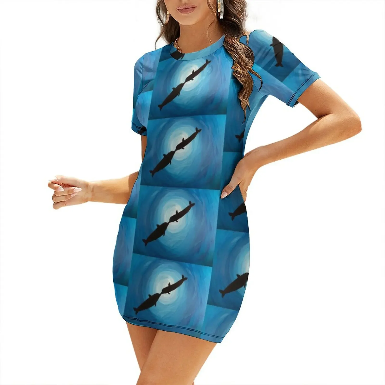 

Kissy Whissy Dolphins Short-Sleeved Dress ladies dresses for women 2025 birthday dresses for women birthday dress Dress